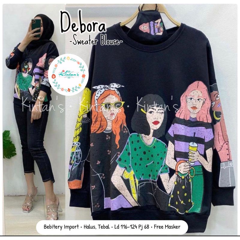 Debora sweater blouse by kintans / sweater babytery halus rekomended