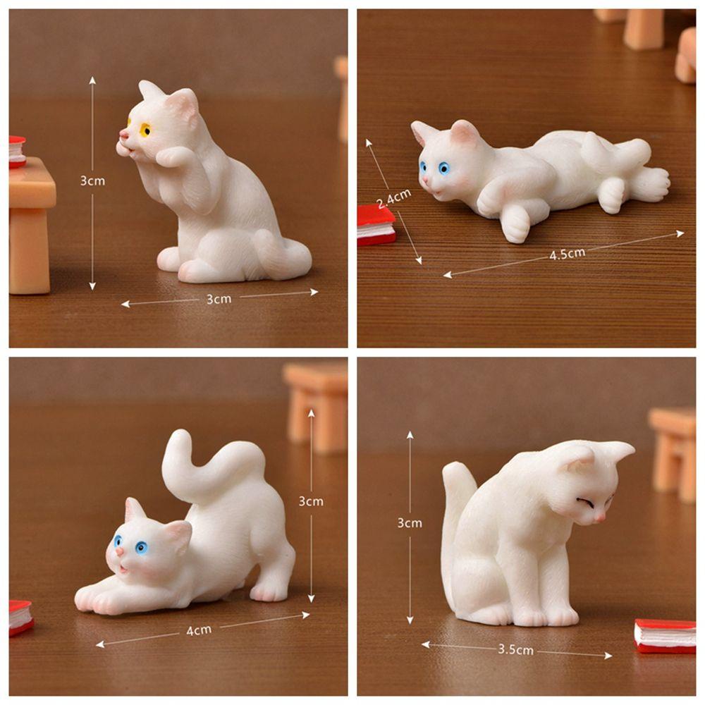 NICKOLAS1 Patung Miniatur Anak Kucing Model Hewan Modern Mainan Anak Patung Kecil Rumah Boneka Peri Taman Ornamen