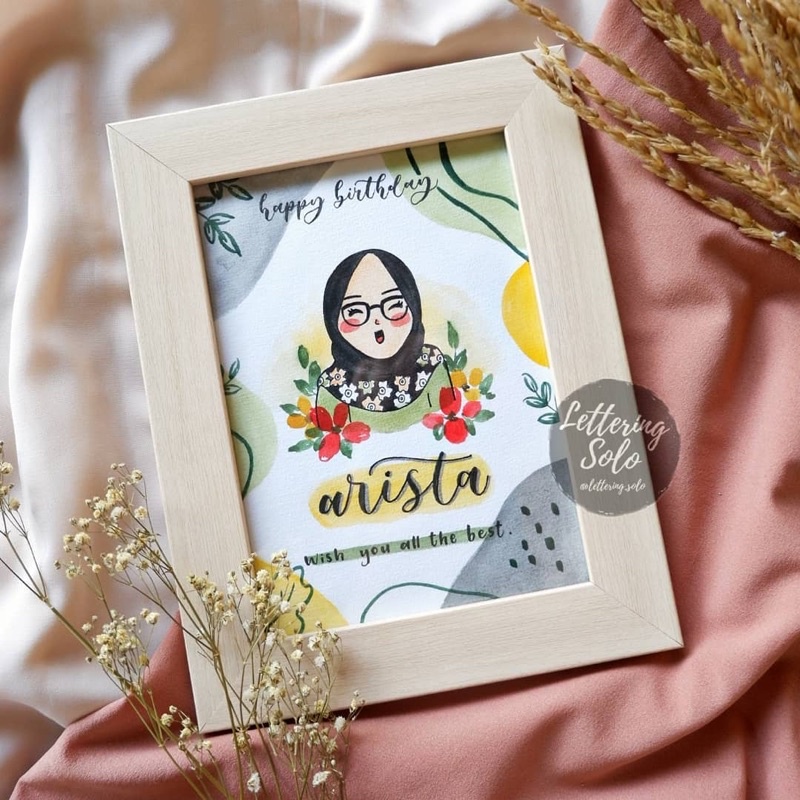 ILUSTRATION 5R (17x22cm) KADO ULANG TAHUN, KADO WISUDA, KADO ANNIV, KADO WEDDING