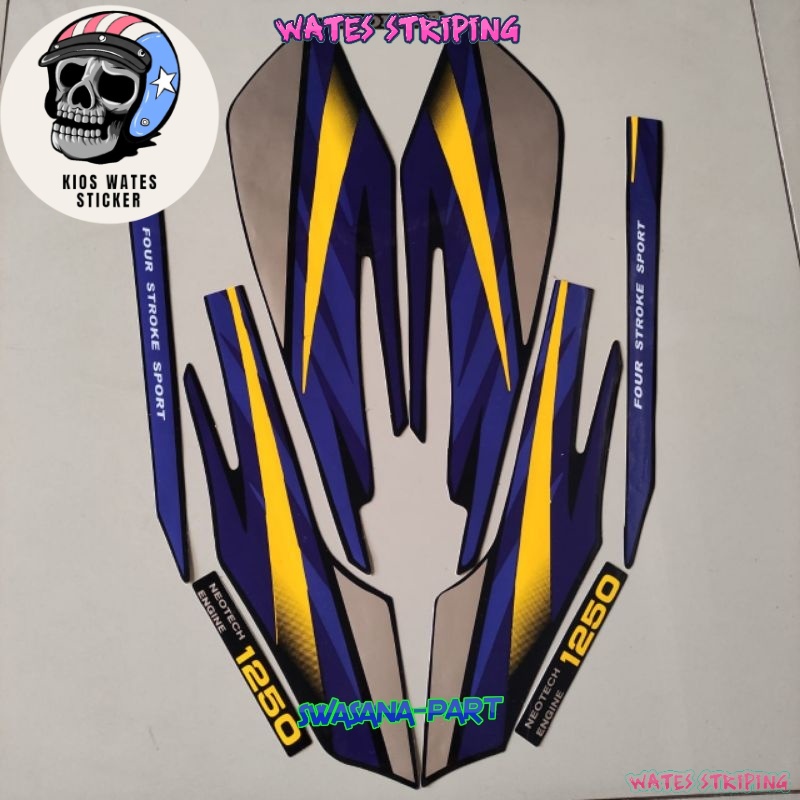 Striping Sticker Lis Les Polet honda gl max glmax 1997 1998 neo tech kuning biru ungu list body stan