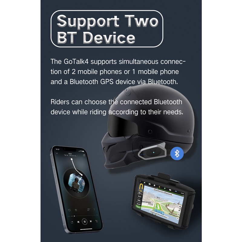 NOECI GoTalk 4 Bluetooth Intercom Helm Gotalk4 Alternatif Ejeas Q7 V6 PRO-7