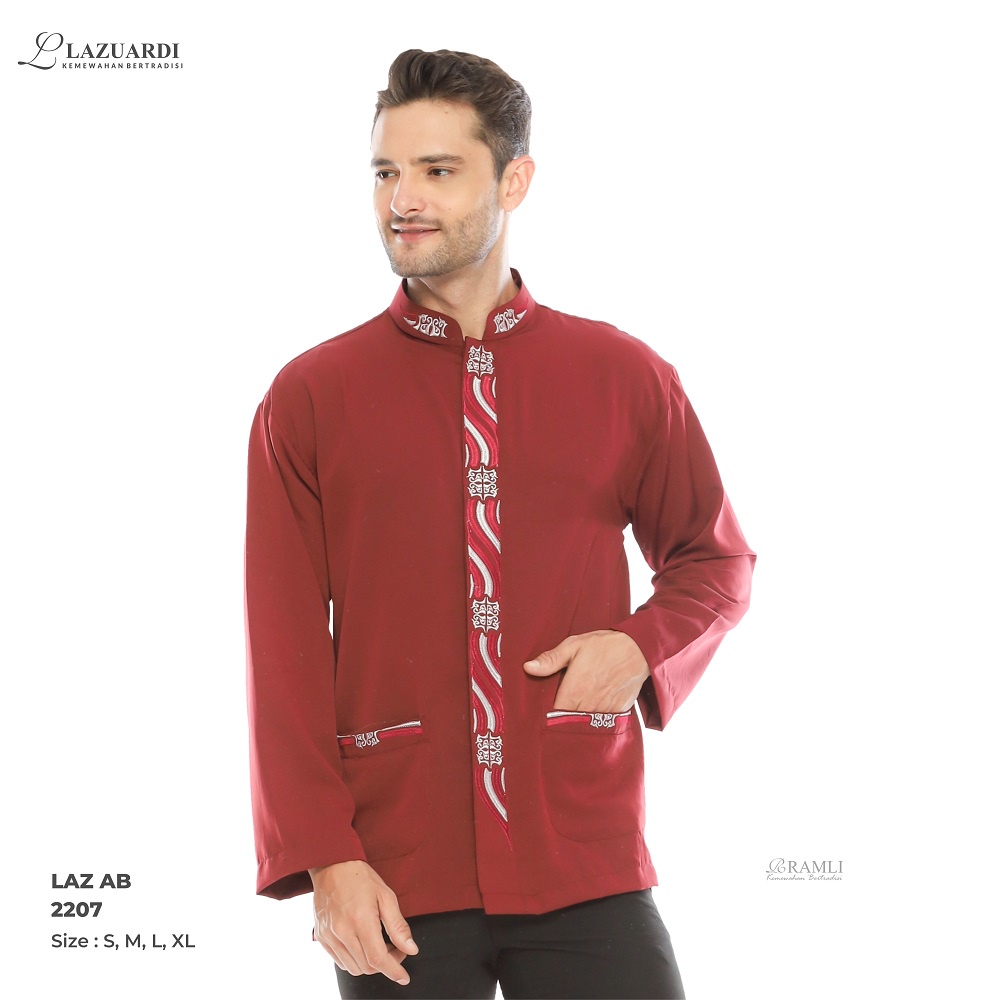 Baju Koko Pria Lengan Panjang Ramli VIskin Laz AB 2207  Bahan kain viskin kualitas terbaik Nyaman sa