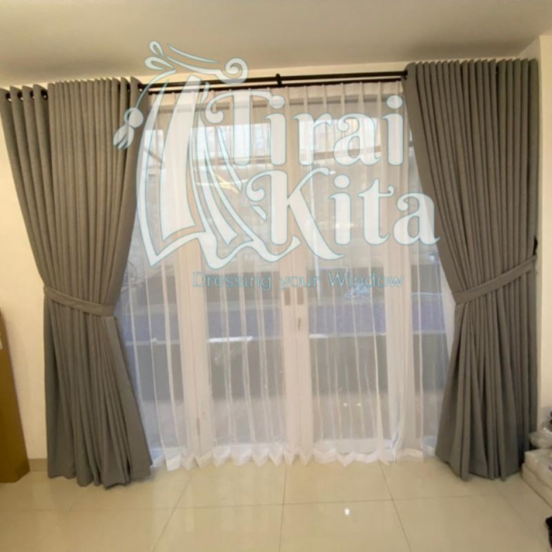 gorden lebar 3 meter atau 300cm blackout import tebal free tali dan cantelan korden gordyn jendela p