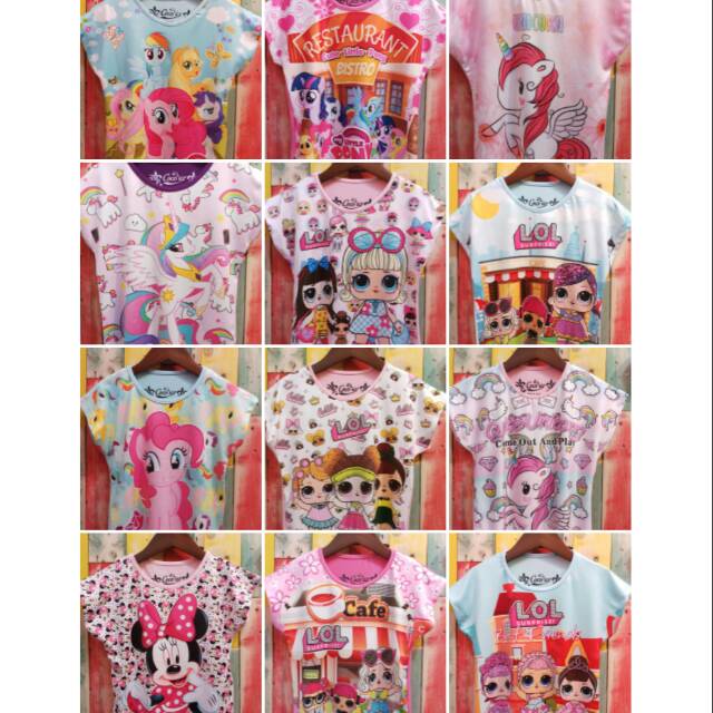 Grosir Coco ice  4.6.8 msg"2 = 156,000 (6 ) hanya 2 motif...pony/unicorn/lol/frozen,mickey,princess