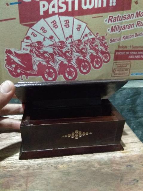 KOTAK PERHIASAN UKIR BUNGA TANPA KAKI UKURAN KECIL 14x10x7 cm KAYU JATI UNTUK HANTARAN SESERAHAN