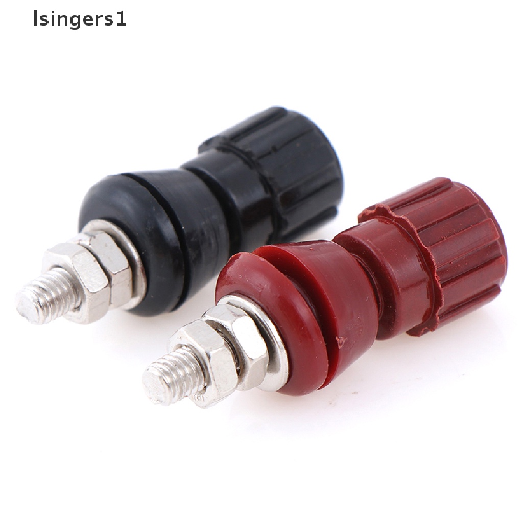 (lsingers1) 2pcs / set Terminal Power Adapter JS-107 Bahan Tembaga Warna Merah / Hitam Ukuran 5mm