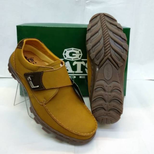 Sepatu Gats TO2209 sepatu kerja pria bahan kulit warna tan