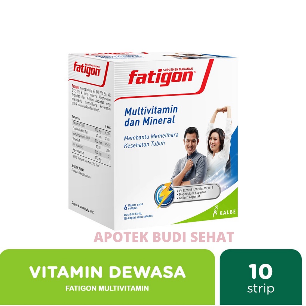 Fatigon Putih Multivitamin Vitamin Jaga Imun Pegal Linu box isi 60tablet Fatigon Box