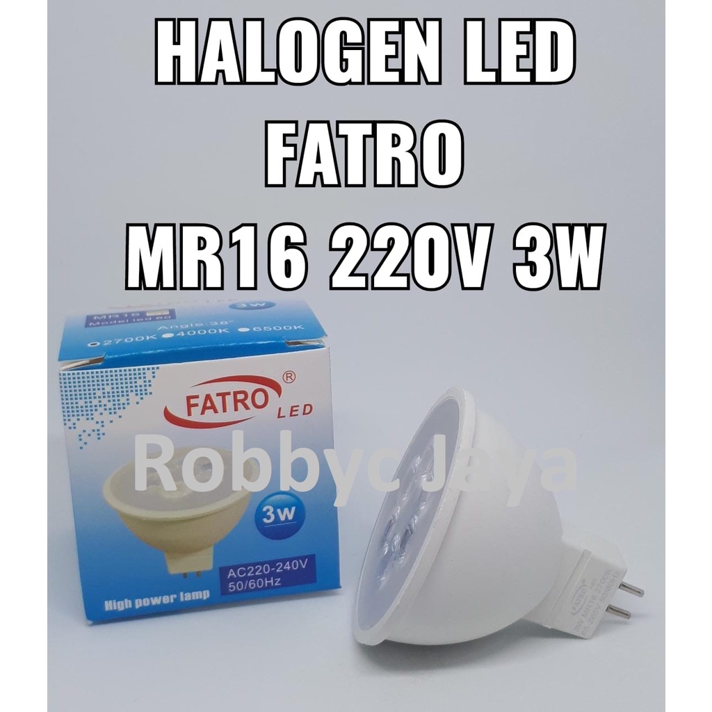Fatro Lampu Halogen Led 3 Watt MR16 Model Tusuk 220V Warmwhite Kuning 3W 2700K