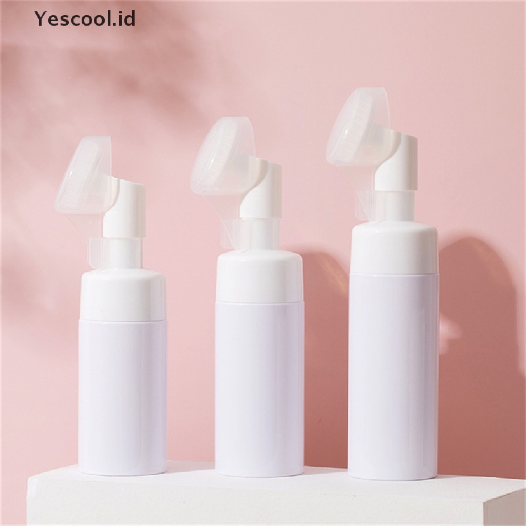 (Yescool) Botol Dispenser Sabun Cair / Mousse Dengan Brush Pembersih Bahan Plastik