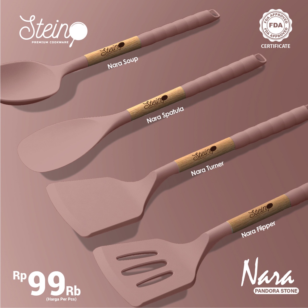 STEINCOOKWARE SPATULA SILICONE / TURNER/FLIPPER/ SPATULA /Stein / SUTIL SOUP / ALAT MASAK / STEIN MINI Spatula / sutil atein choco / sutil stein latte / sutil stein soup / stein mini spatula set 5 in 1