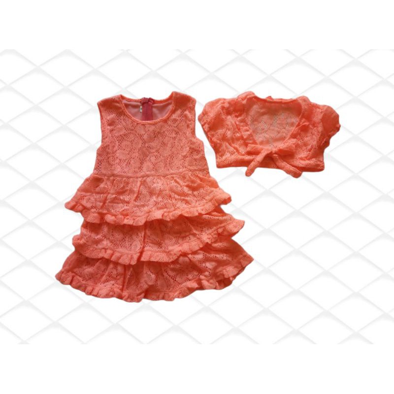 DRESS ANAK BAYI 3-15 BULAN MODEL RAJUT BONUS ROMPI