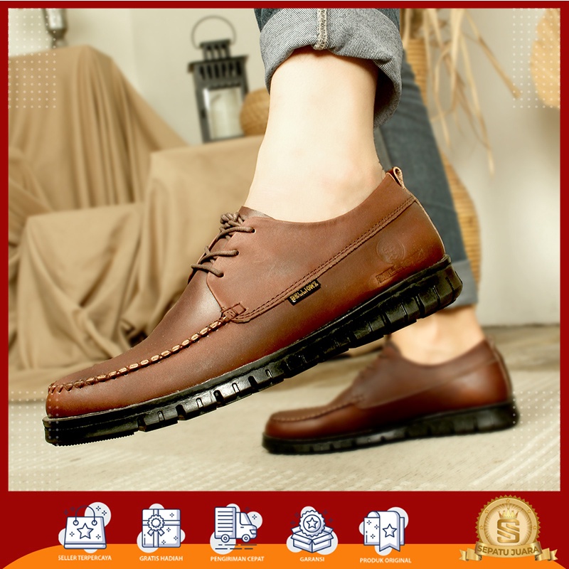 UMBERTO - Sepatu Pantofel Pria Loafers Formal Bahan Kulit Sapi Pulled Up Premium - Pantopel Kerja Ka