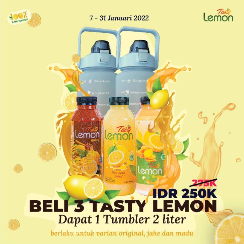 

Tasty Lemon 3 Variant - Sari Lemon Pure, Lemon Jahe, Lemon Madu