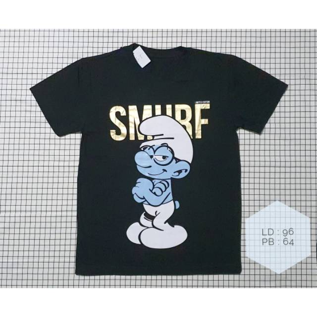 Kaos Tshirt Smurf Hitam
