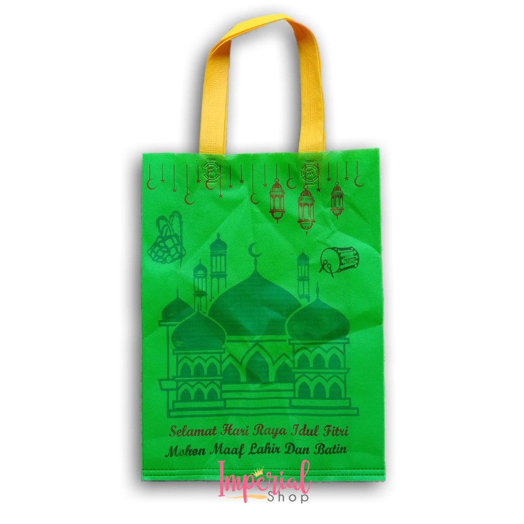 Tas Spunbond Idul Fitri 30 x 40 cm Kantong Bingkisan Lebaran Goodie Bag Gudibag Godibag Goodiebag