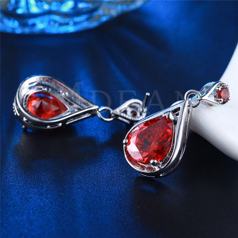 JA-002 Anting Merah Perhiasan Silver Perak