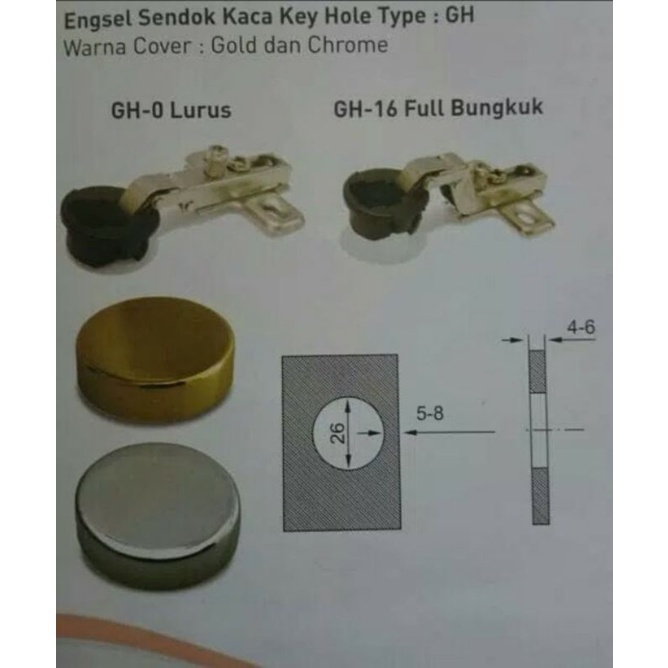 ENGSEL SENDOK | ENGSEL PINTU LEMARI KACA HUBEN PERPASANG