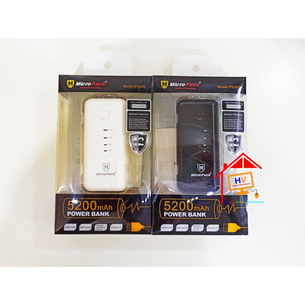 MicroPack P5200 Power Bank 5200mAh Kapasitas Asli