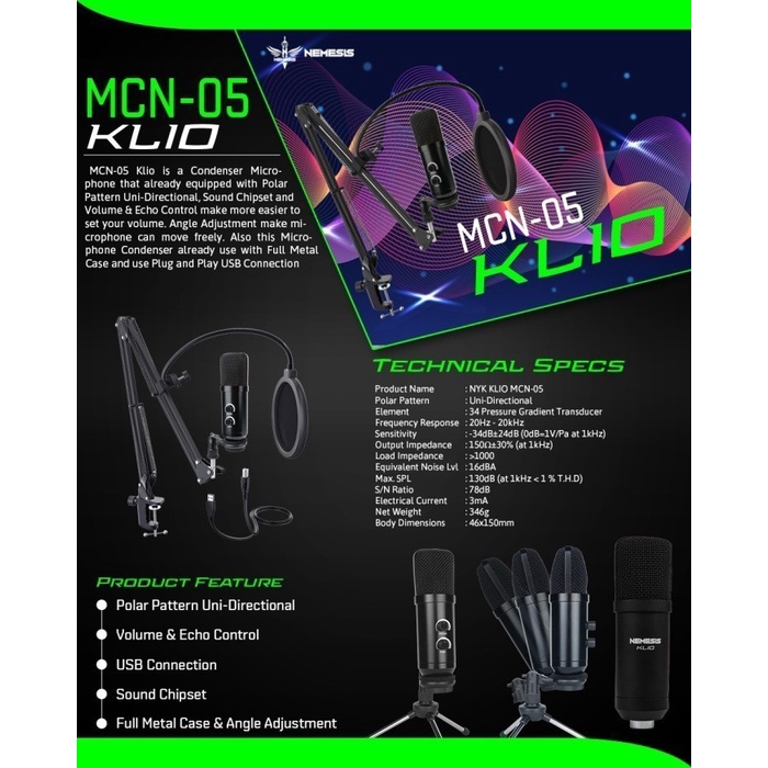 Mic condenser NYK Nemesis MCN-05 KLIO