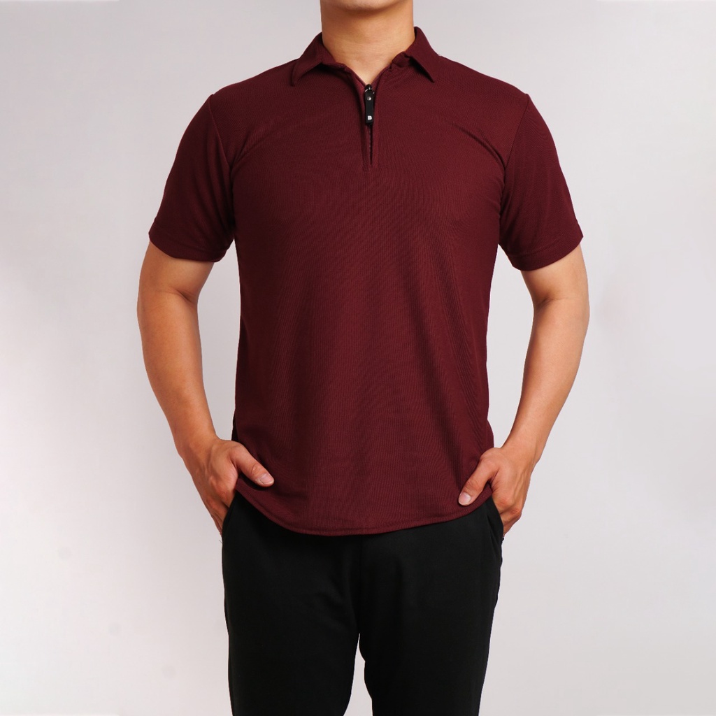 Kaos Kerah Polo Shirt Pria Polos Lengan Pendek Original Broguy - Maroon