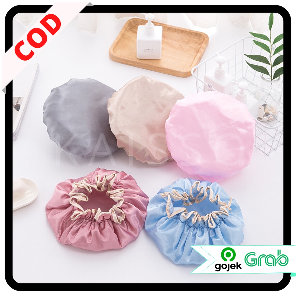 KAISSO - SHOWER CAP PREMIUM | TOPI MANDI WATERPROOF | HAIR CAP PENUTUP KEPALA | SHOWER CUP CAP MANDI CREAMBATH PLASTIK TUUTP KEPALA TOPI MANDI SHOWERCUP SHOWERCAP PREMIUM