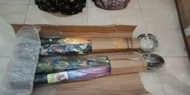 Payung Terbalik Reverse Umbrella Gagang C Kazbrella ( Bunga )