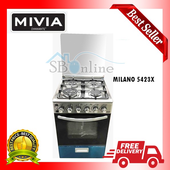 MIVIA Kompor Freestanding Cooker 4 Tungku - Milano 5423X