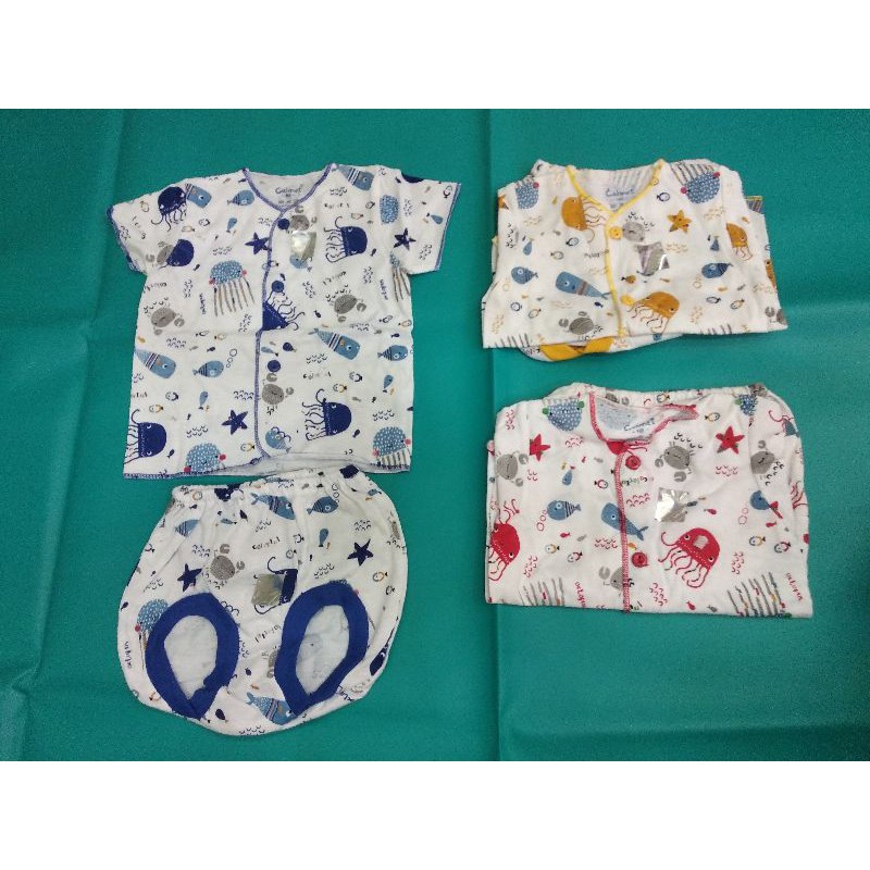 stelan baju tangan pendek newborn Calmet