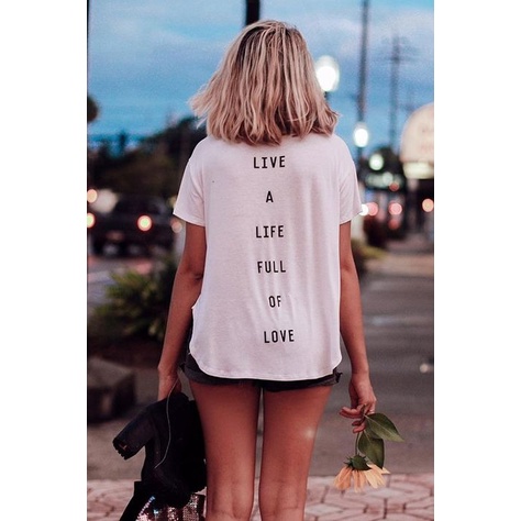 MYSTIQUE.ID-BAJU KAOS LIVE A LIFE T-SHIRT LUCU DAN AESTHETIC