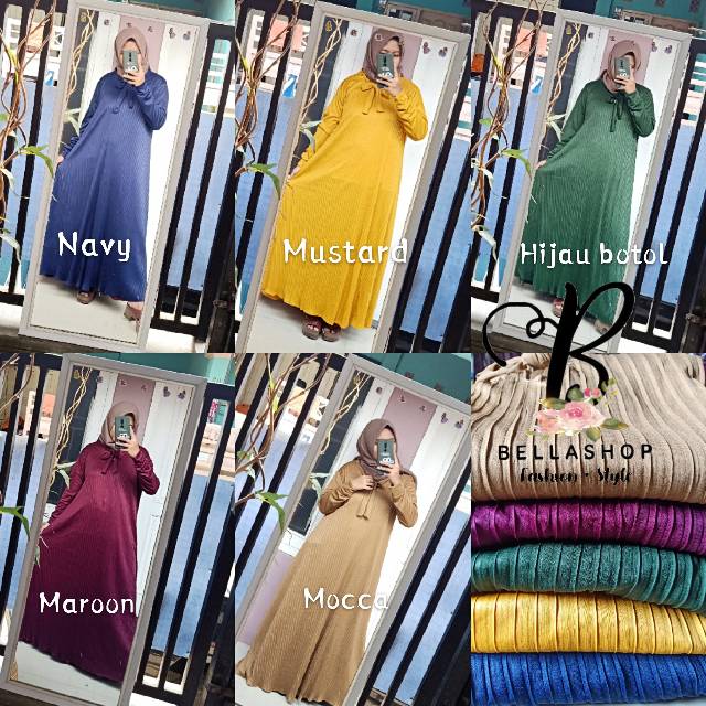 GAMIS PLISKET PITA MAYUNG JUMBO/ GAUDI  LONG DRESS PLISKET/ GAMIS DASI-1