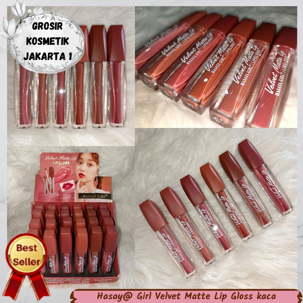 COD Ecer & Grosir 12 pcs (LUSIN) Lip Cream Hasaya Girl Velvet Matte Lip Gloss - Lip Gloss Matte Seri
