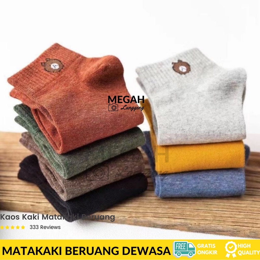 Grosir 6 PASANG Kaus Kaki Wanita Pendek Motif Beruang kualitas Export-kaos kaki motif beruang pendek mata kaki wanita dewasa / kaos kaki angkle motif bear - KAOS KAKI PENDEK MATA KAKI WANITA DEWASA KAOS KAK ANKLE WARNA POLOS MURAH- megah langgeng store