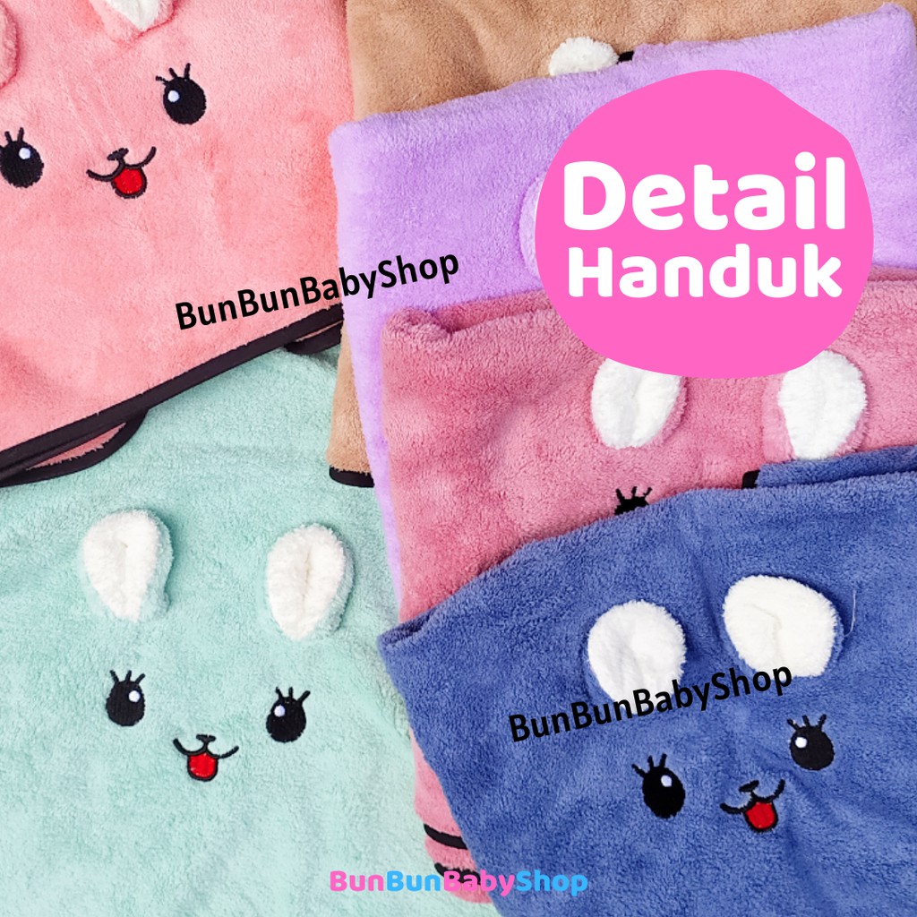 Handuk Bayi Lembut Microfiber Bordir 3D Motif Perlengkapan Mandi Baby Baru Lahir Karakter New Born