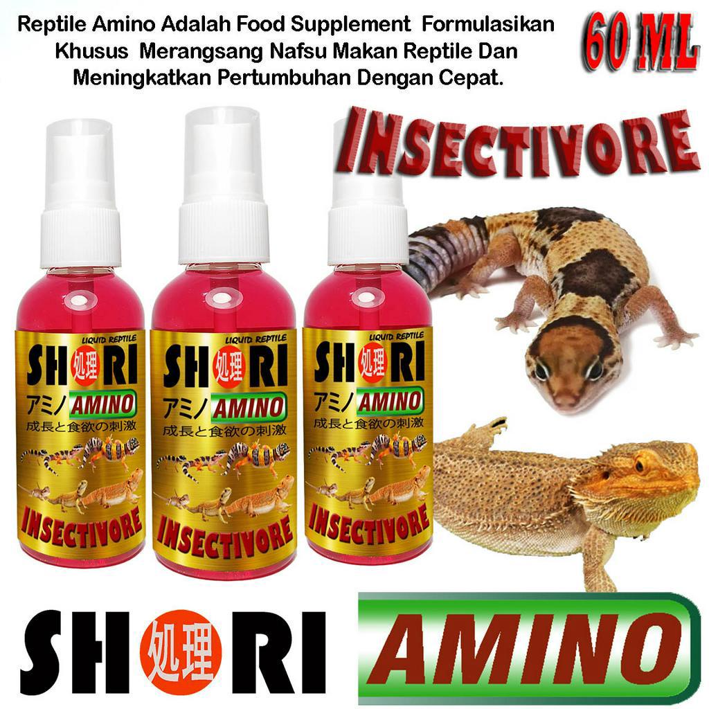SHORI AMINO INSECTIVORE VITAMIN REPTILE GECKO BD BEARDED DRAGON PENAMBAH NAFSU MAKAN DAN PERTUMBUHAN
