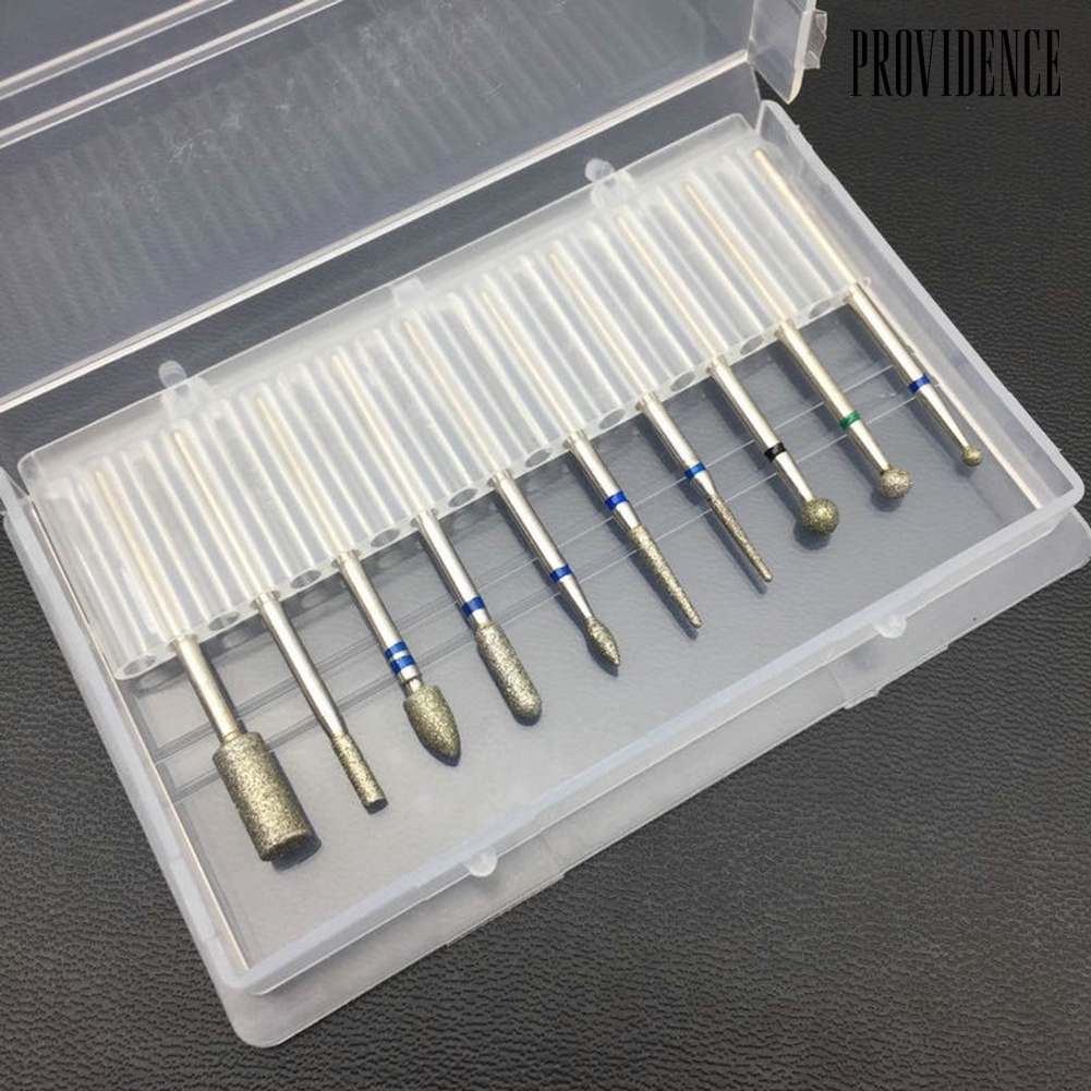 Providence 10Pcs Pro Nail Art Grinding Drill Bits Electric Manicure Bullet Polishing Set