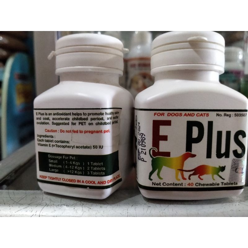 E PLUS 40 Tablets - For Dogs and Cats