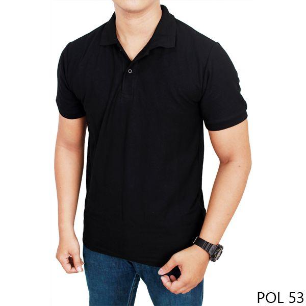 Kaos Polos Kerah Hitam 100% Cotton Pique - POL 53