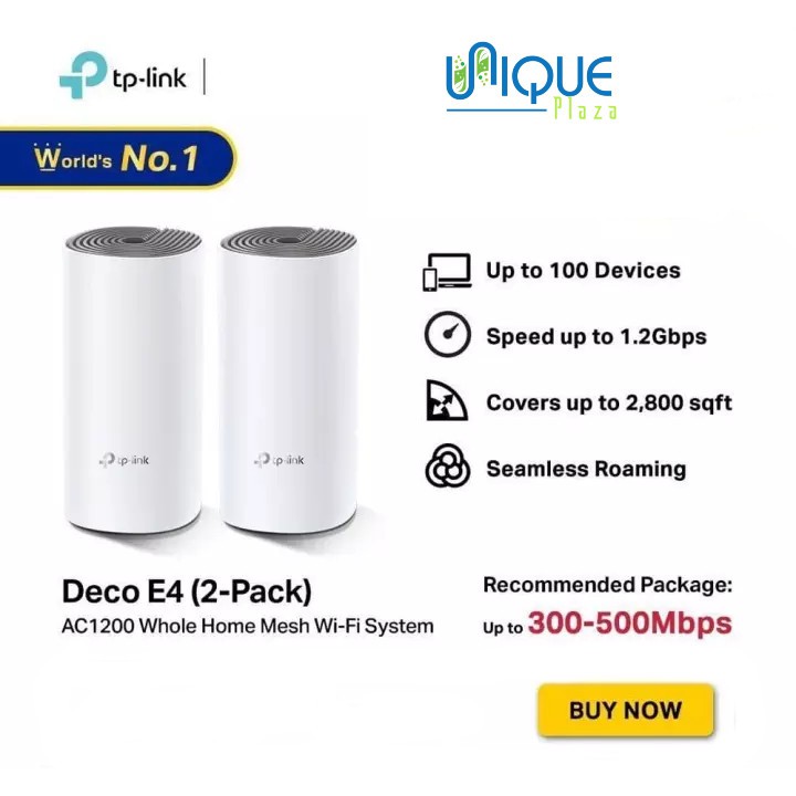 TP-Link Deco E4 AC1200 2 Pack Whole Home Mesh WiFi System TPLink Deco