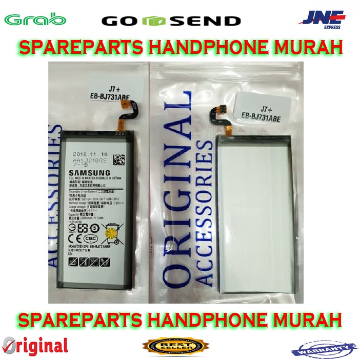 BATERAI BATRE BATTERY SAMSUNG J7+ J7plus J7 Plus C710 C7100 ORIGINAL