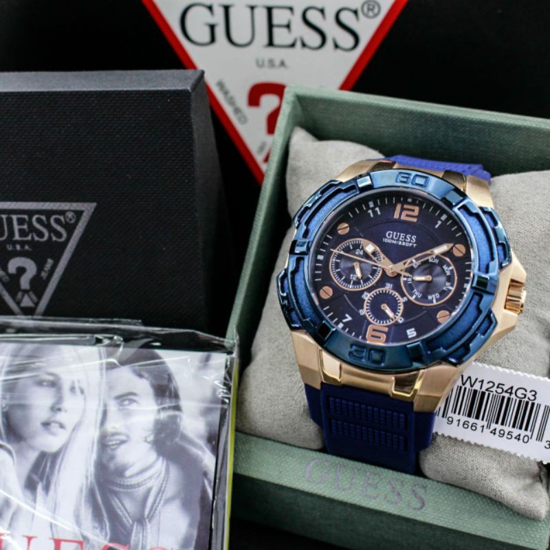 Guess W1254G3 Original Rosegold Case Jam Tangan Pria