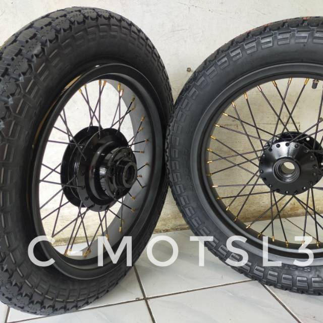 Velg Custom tapak lebar ring 17 - Velg Tiger Mega pro Verza model japstyle plus ban paket lengkap