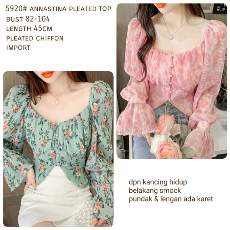 TM 5920 Blouse Annatina pleated top