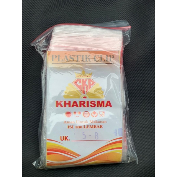 Kantong plastik klip 5x8 100pcs clip ziplock zipper pouch / kangtong plastik klip emas,obat.saus