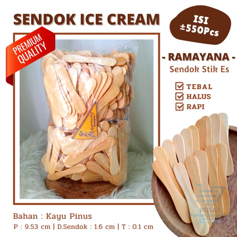 Stik Es Krim Magnum Sendok Es Krim Stik Kayu Kerajinan Sendok Kayu Sendok Ramayana Kayu Pinus Preium
