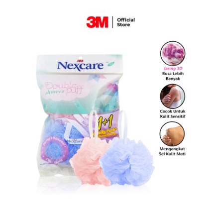 Nexcare 3M Spons Mandi 2 Pcs Double Shower Puff Jaring 3D NS-02