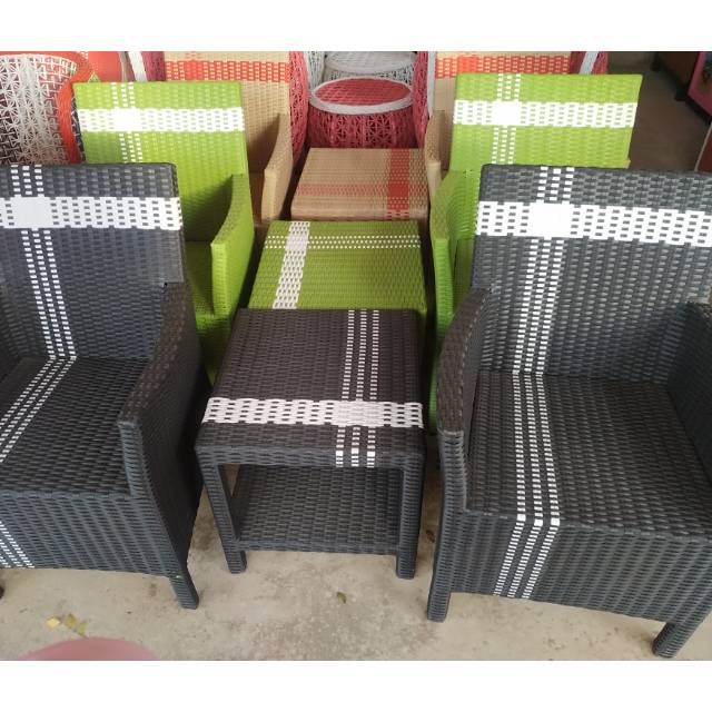 1 Set Kursi Teras, Rotan Plastik Palembang