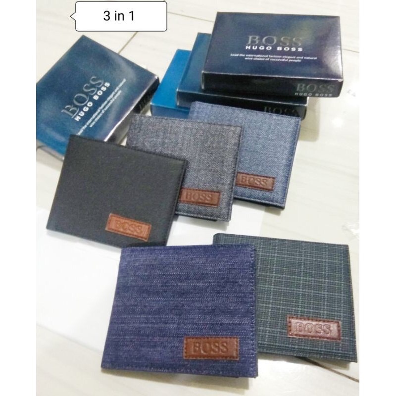 Dompet 3 in 1 Fasthion Dompet Pria Canvas Dompet Kain Dompet Murah Dompet Keren Dompet Cowok Dompet 