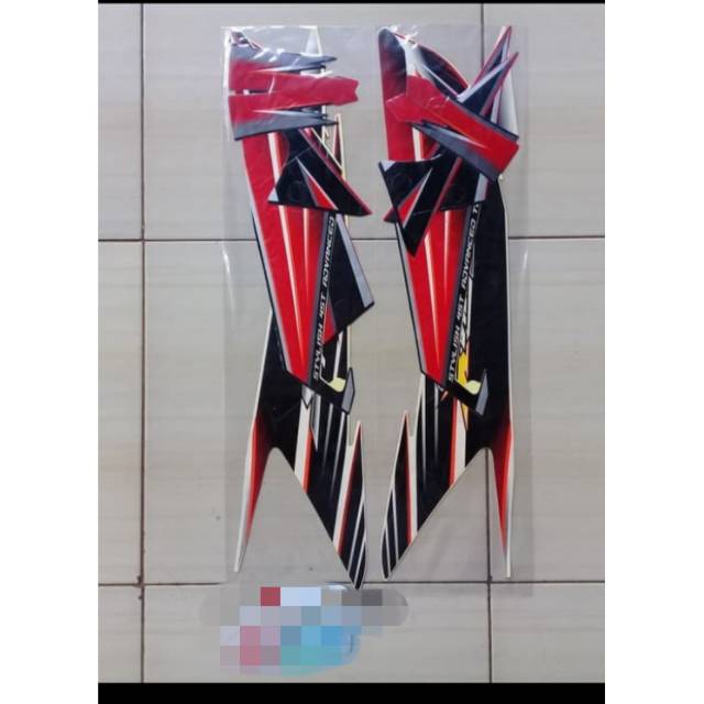 Setiker setriping supra x 125 lama 2005 2006 merah putih