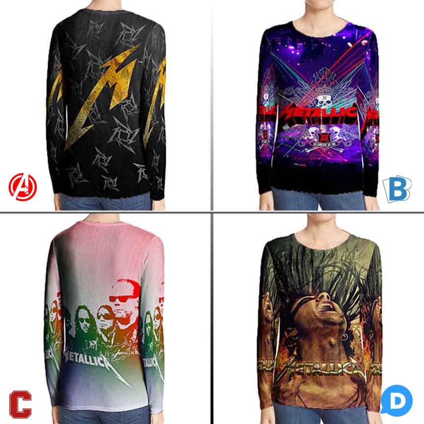 Metallica Tshirt Kaos Metallica Rock Band T-Shirt SKU - 7434106449457 Kaos Tangan Panjang